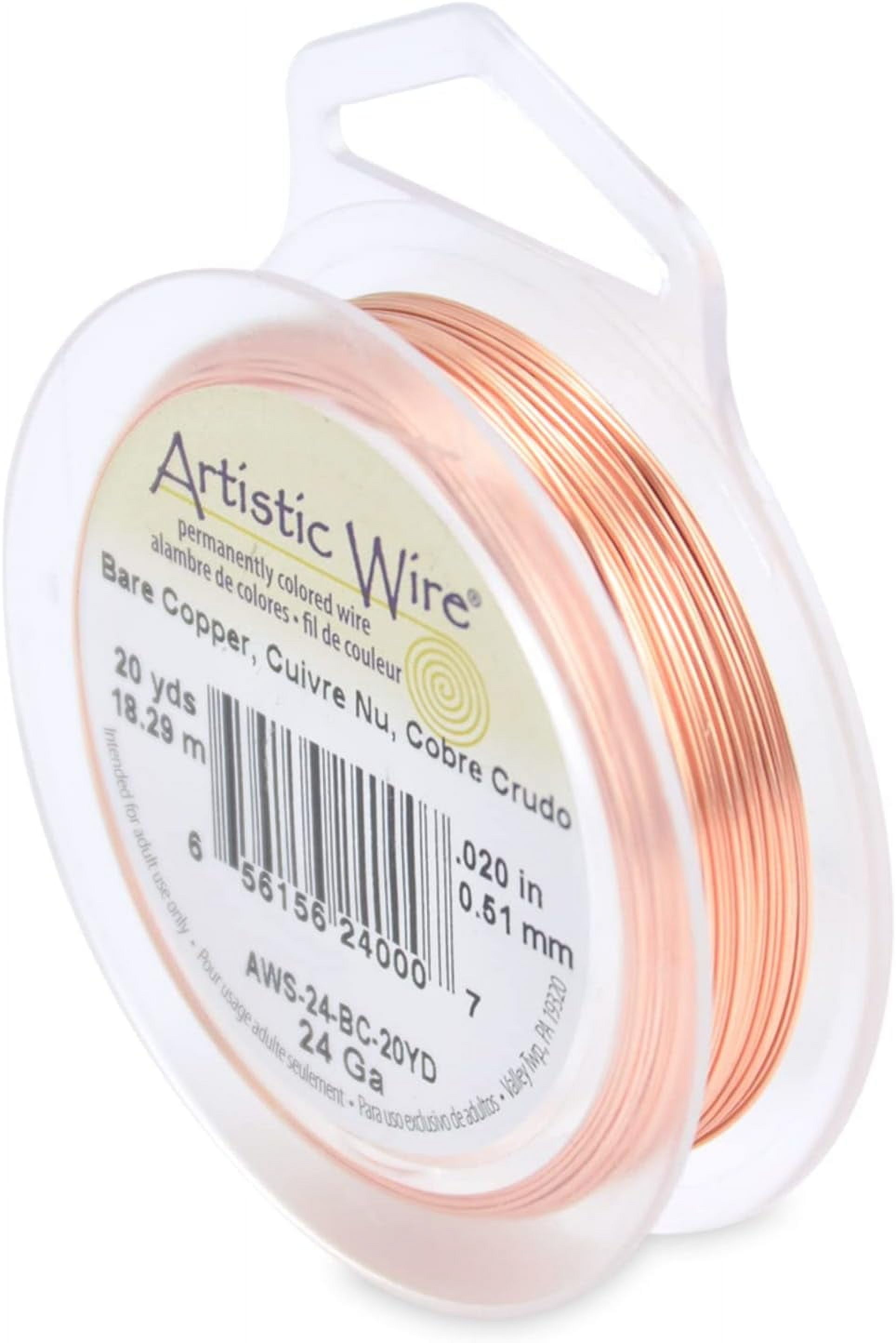 Artistic Wire 24 Gauge Bare Copper Craft Jewelry Wrapping Wire, 20 yd