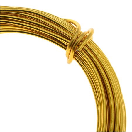 Beadalon Artistic Wire Aluminum Craft Wire - Gold, 12 Gauge, 39 ft
