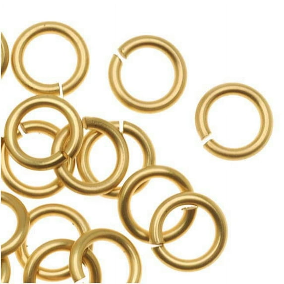 Artistic Wire, Chain Maille Jump Rings, 18 Ga / ID 4.37mm / 100pc, Tarnish Resistant Gold Tone Brass