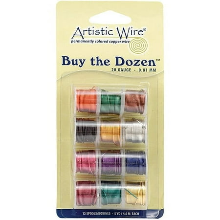Artistic Wire Colored Copper Craft Wire - Buy-The-Dozen, Assorted Colors, 20 Gauge, 9 ft, Set of 12 price history and forecast - Beadalon BTD20