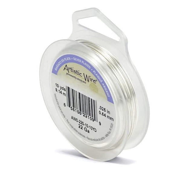 Artistic Wire Jewelry Wire Non-Tarnish Silver Plated 22 Gauge (10 Yards)