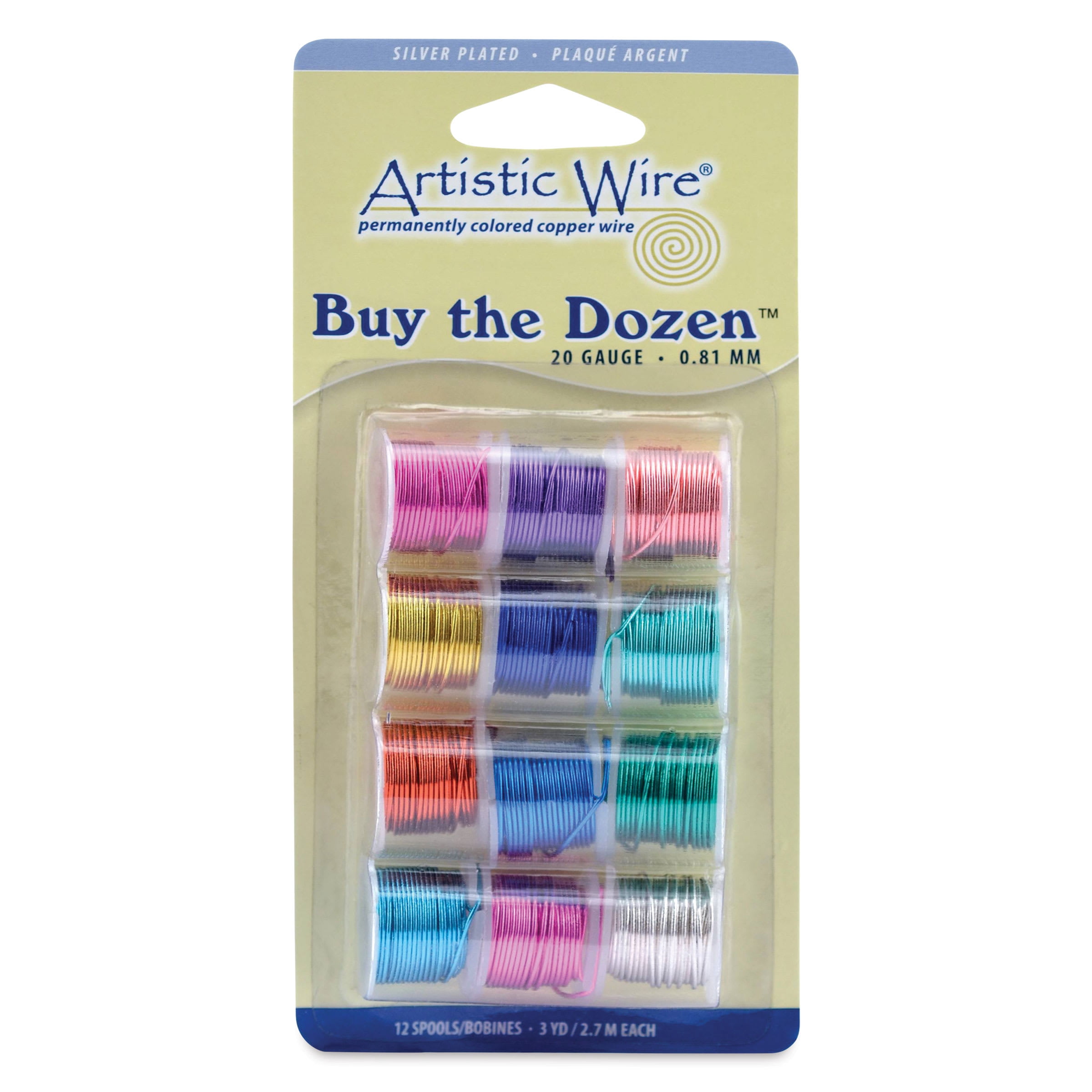 Permanently Colored Copper Wire, Silver Plated 5 Yards 12/Pkg