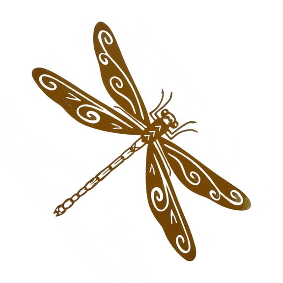Artistic Wrought Metal Garden Dragonflies Sculpture Weather Resistant Iron Craftsmanship Unique for Lawns Patios Accent