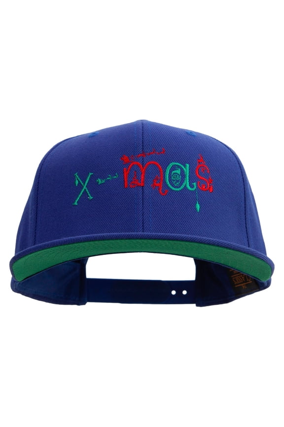 Artistic Xmas Logo Embroidered Wool Blend Prostyle Snapback - Royal OSFM