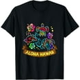 thumbnail image 1 of Artistic and Beautiful Aloha Hawaii Turtles Unisex T-Shirt for Men Women,Black Color,Size YXS, 1 of 5