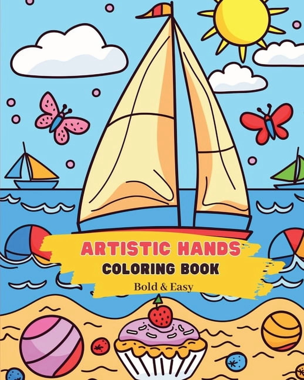 Artistic hands: Bold and Easy Coloring Book: Simple Designs for Unsure ...