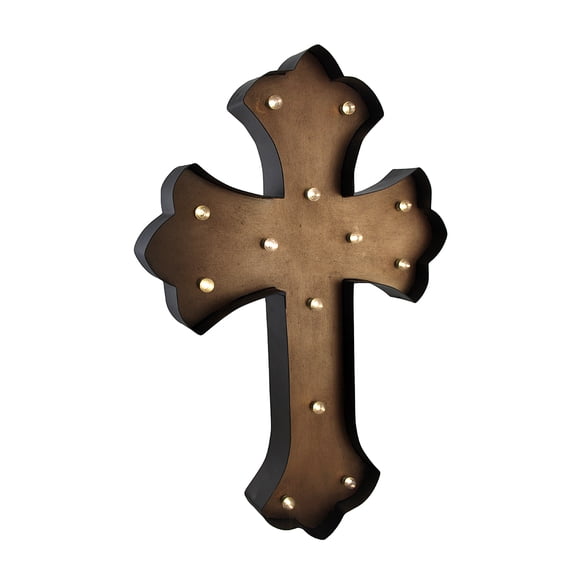 Artistically Designed Metal Lite Wall Cross