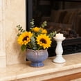 thumbnail image 1 of Artistics Ceramic Flower Pot Artistics Gradient Petal Colored Streamlined Breathable Glossy Small Pot Potted Water Lilys, 1 of 7
