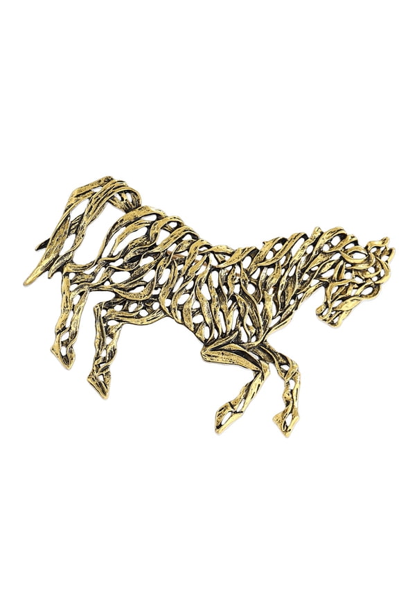 Artistics Hollow Out Equine Pin Sturdy Metal Jewelry For Festive Event Daily Wear