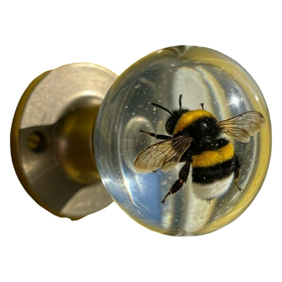 Artistics Resin Door Knob With Retro Florals Designs Clear Handle Nature Bedroom Decoration Home Upgrades