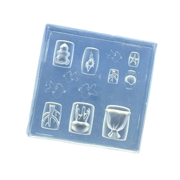 Artistics Silicone Nails Casting Mould With Oceanics Inspire Pattern Process for Decorative Jewelry Making