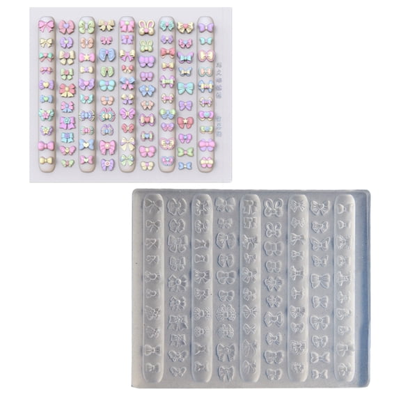 Artistics Sturdy Bowknot Silicone Nails for Making Flexible Materials Accessory with Various Nails Lengths Sizes
