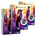thumbnail image 1 of Artisto Watercolor Pads 5.5x8.5", Pack of 3 (90 Sheets), Spiral Bound, Acid-Free Paper, 140lb (300gsm), 1 of 7