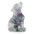 thumbnail image 1 of Artistone 2"Rainbow Fluorite Crystal Wolf Statue Carved Pocket Animal Carvings Sculpture Home Decor, 1 of 6