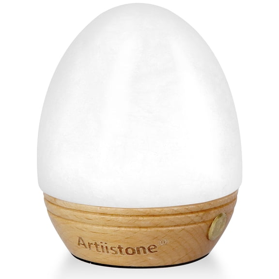 Artistone Clear Quartz Crystal Night Light Carved Gemstone USB Rechargeable Touch Sensor LED Lamp