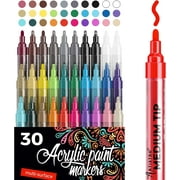 Artistro 30 Acrylic Paint Pens Markers Medium Tip for Wood, Canvas, Clothes, Fabric, Rocks