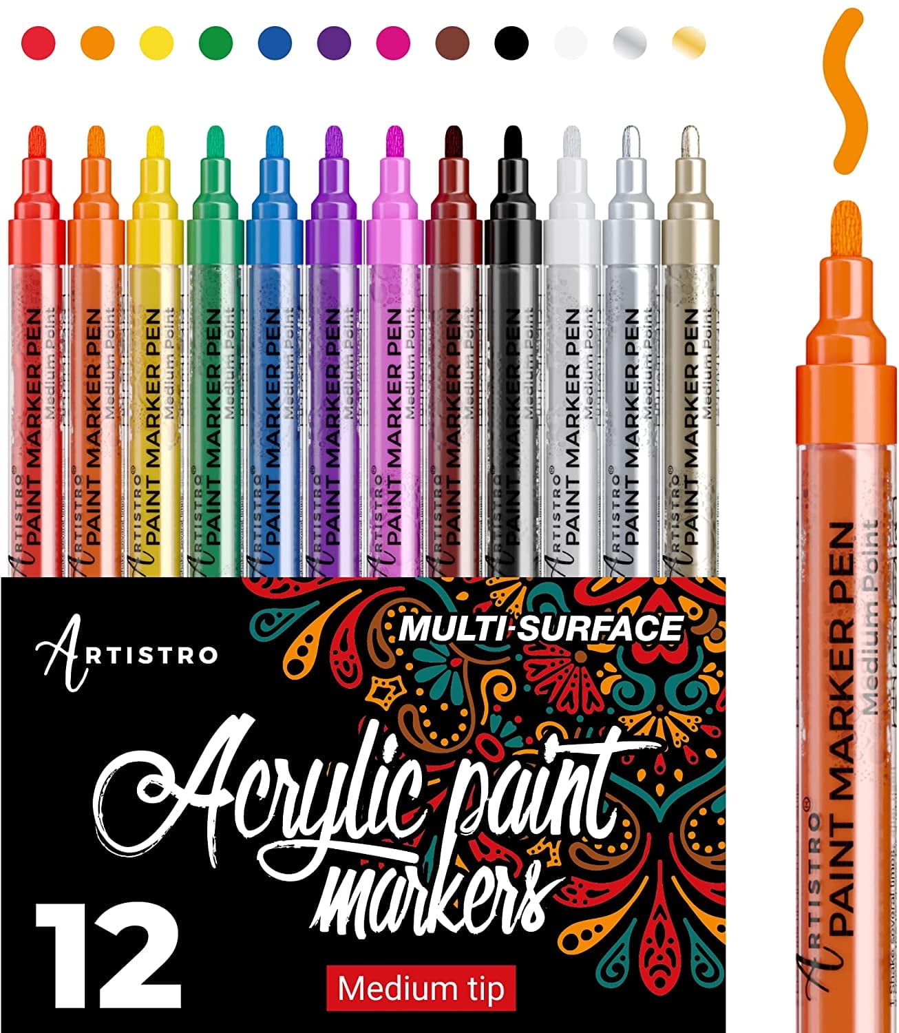 Artistro Paint Pens Set for Multiple Surfaces, 12 Egypt Ubuy
