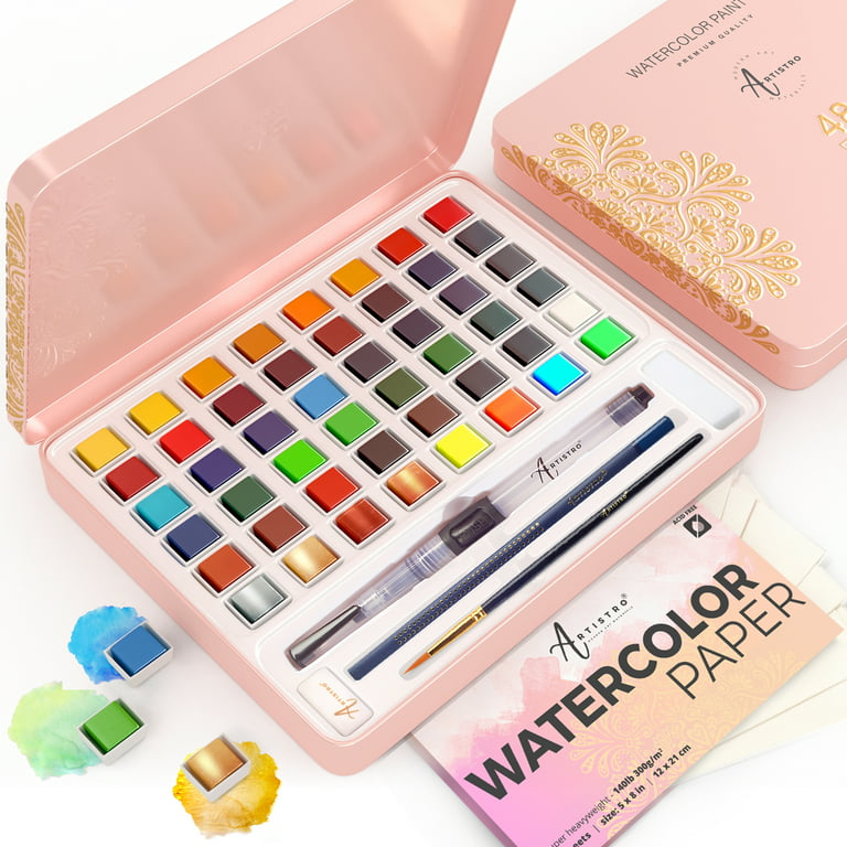 Portable Watercolor Set - Set of 48 watercolor paints