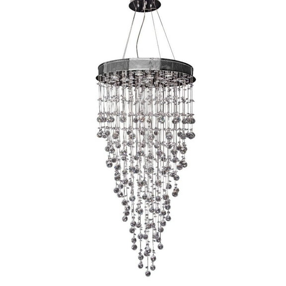 Artistry Lighting Galaxy Drop Collection 35"x18" Polished Chrome 13-Light Hanging Crystal Chandelier