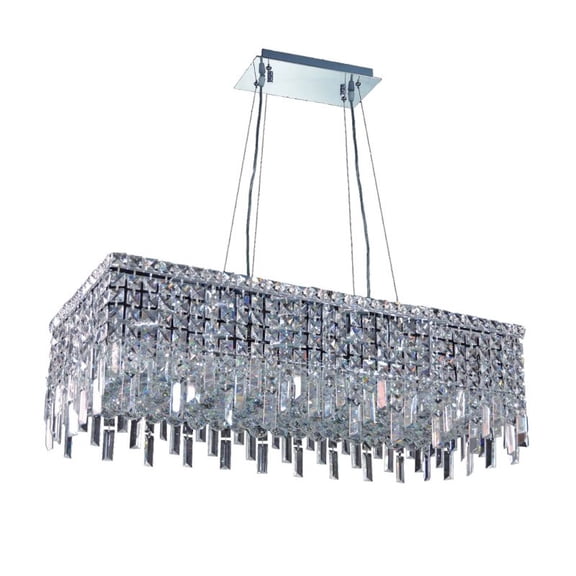 Artistry Lighting Maxim Rectangle Drop Collection 36"x18" Polished Chrome 16-Light Hanging Crystal Chandelier