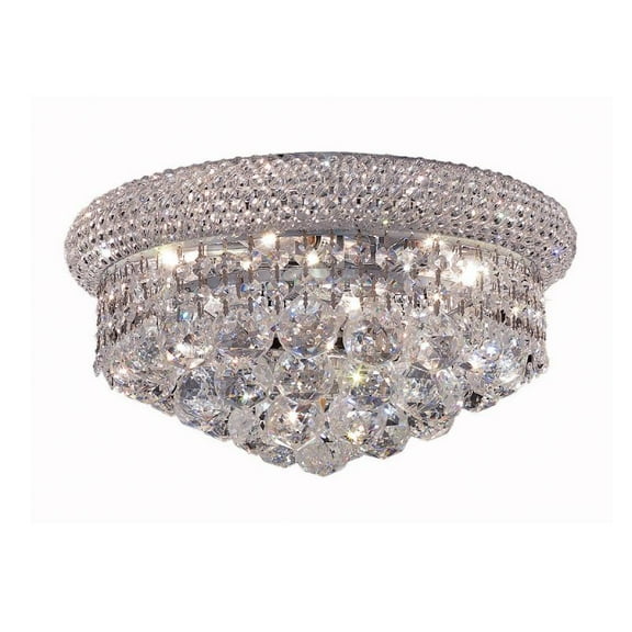 Artistry Lighting Primo Collection 12"x06" Chrome 4-Light Flush Mount Crystal Chandelier