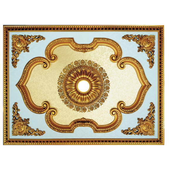 Artistry Lighting Rectangular 63"x47" Antique Gold Ceiling Medallion Gold Floral Motif (ART1216-F-075)