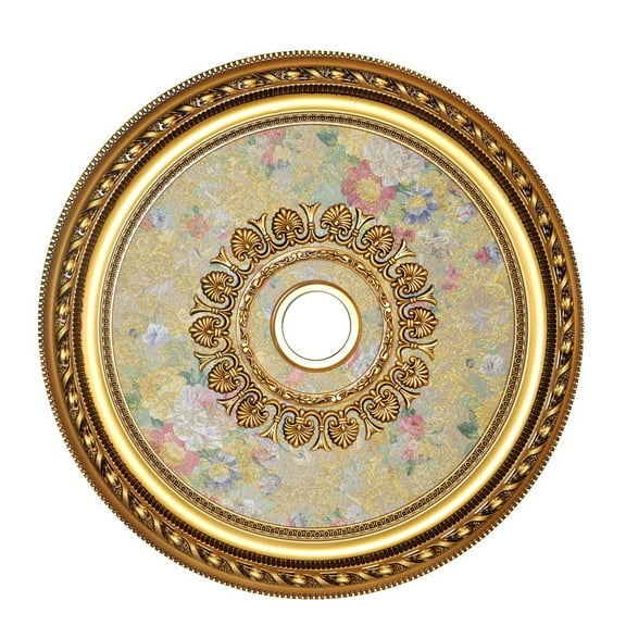 Artistry Lighting Round 32" Antique Gold Ceiling Medallion French Floral Motif (ART80-F-080)