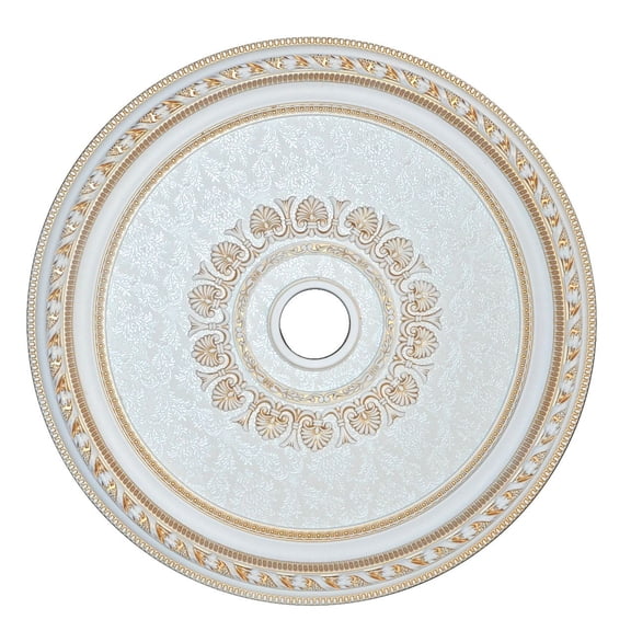 Artistry Lighting Round 32" Antique White Ceiling Medallion White Damask Motif (ART80-F1-201)