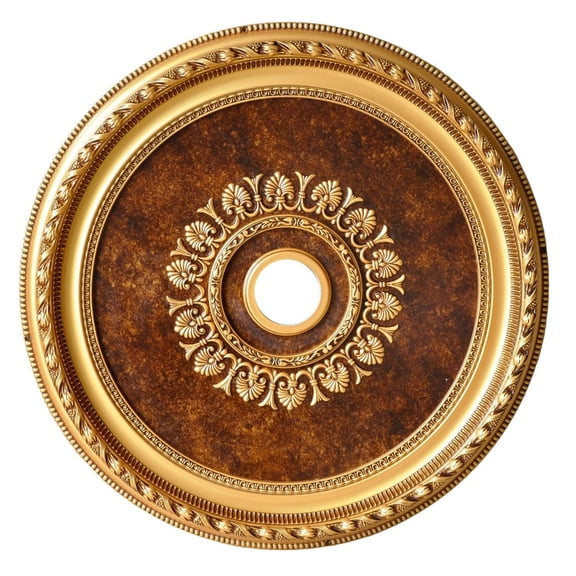 Artistry Lighting Round 32" Burnished Gold Ceiling Medallion Brown Marble Motif (ART80-FB-204)