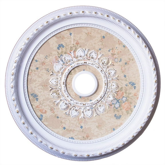 Artistry Lighting Round 32" Classic White Ceiling Medallion Delicate Floral Motif (ART80-T-081)
