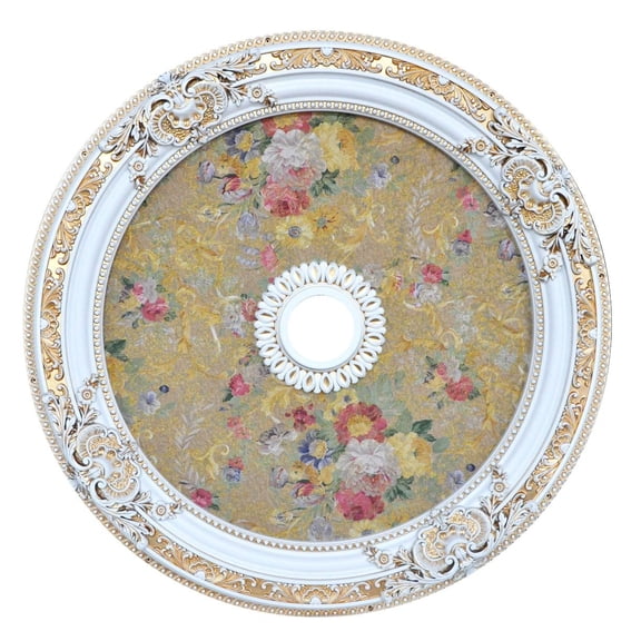 Artistry Lighting Round 36" Antique White Ceiling Medallion French Floral Motif (ART90-F1-080)