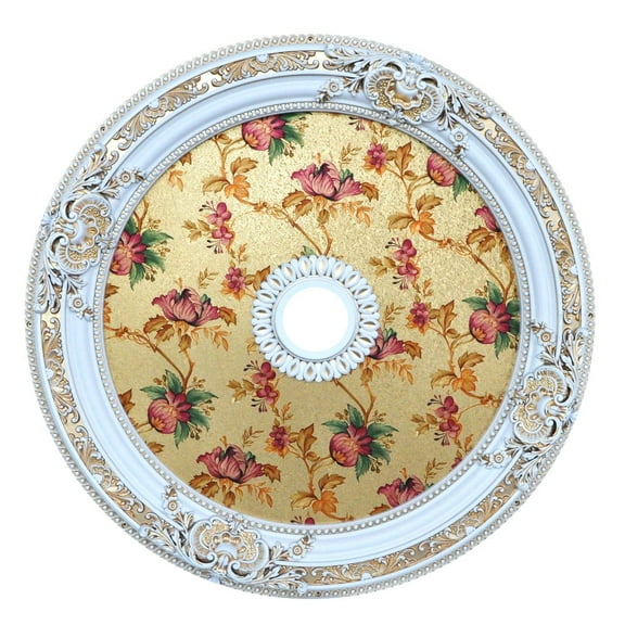 Artistry Lighting Round 36" Antique White Ceiling Medallion Vintage Floral Motif (ART90-F1-096)
