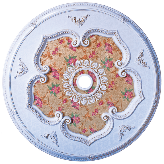 Artistry Lighting Round 51" Antique White Ceiling Medallion Vintage Floral Motif (ART13-F1-096)