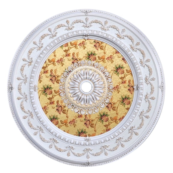 Artistry Lighting Round 60" Antique White Ceiling Medallion Vintage Floral Motif (ART15-CF1-096)