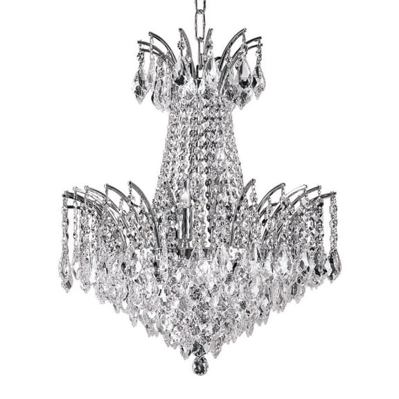 Artistry Lighting Victoria Pendeloque Collection 29"x32" Chrome 16-Light Hanging Crystal Chandelier