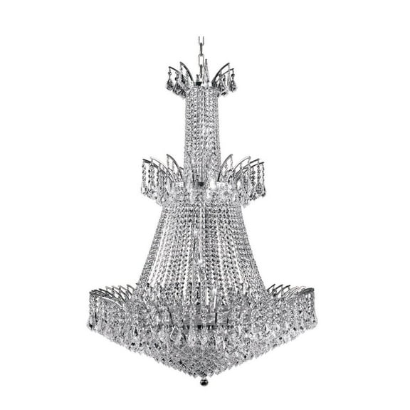 Artistry Lighting Victoria Pendeloque Collection 32"x43" Chrome 18-Light Hanging Crystal Chandelier