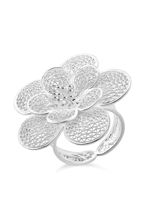 Artistry Tarakashi Collection Sterling Silver Floral Ring Size 9 6.75 g Christmas Gifts