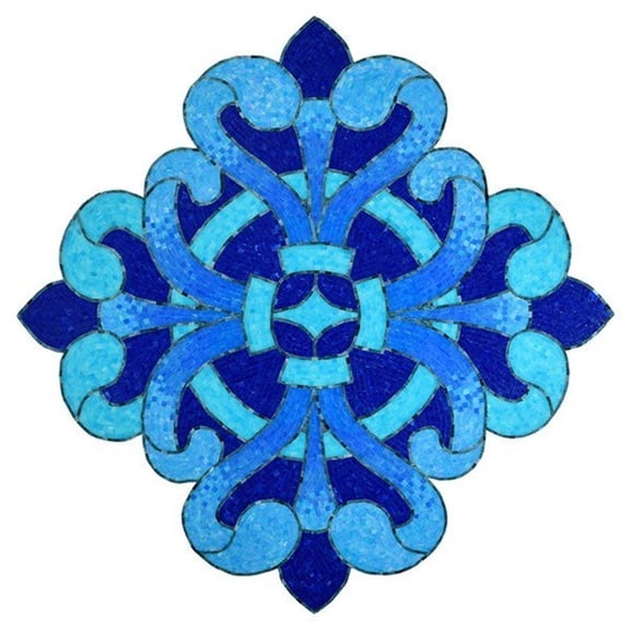 Artistry in Mosaics Glass Regal Medallion Swimming Pool Mosaic 48" x 48"