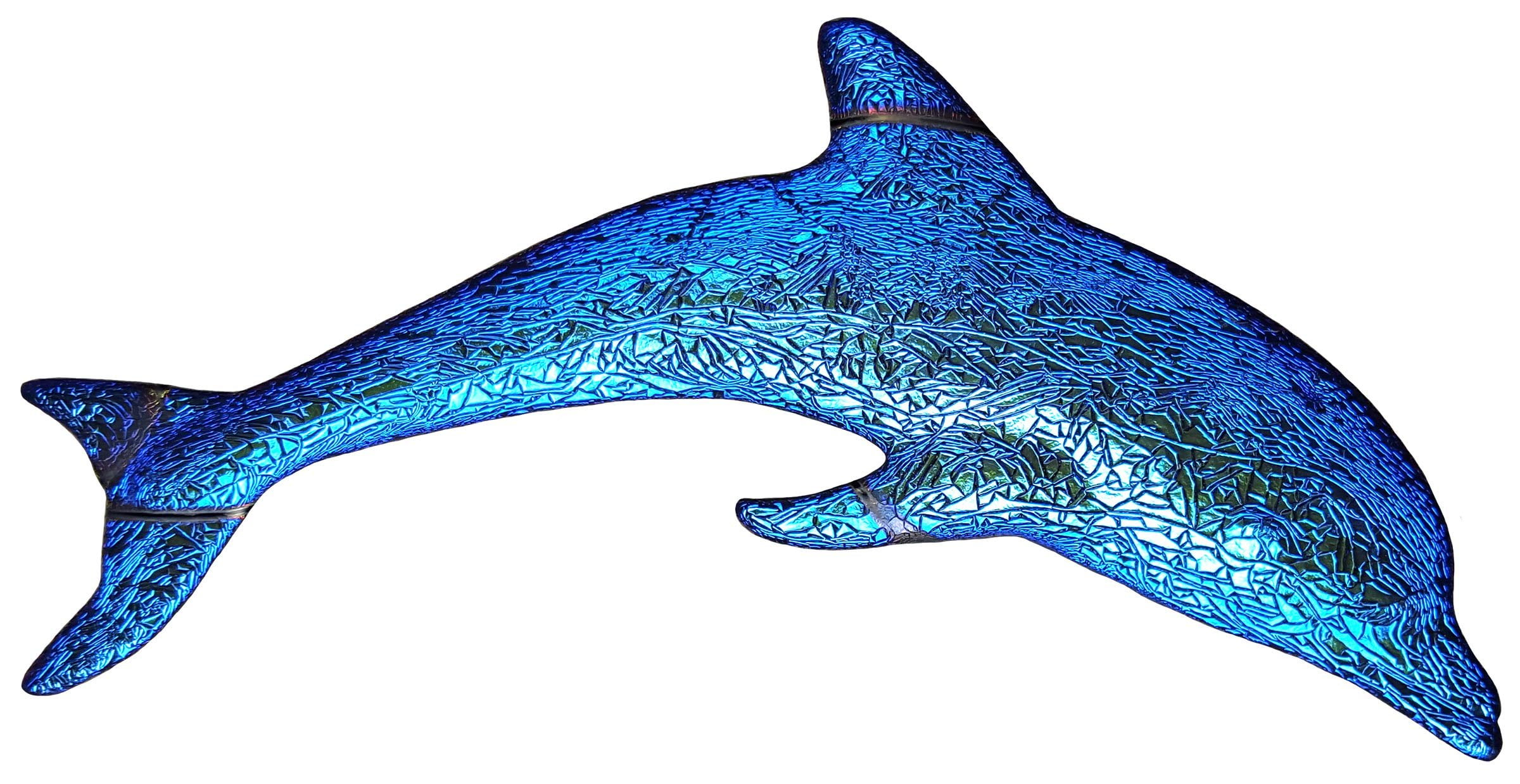 Artistry in Mosaics Metallic Mini Dolphin Fusion Series Ceramic Swimming Pool Mosaic 6", Sapphire