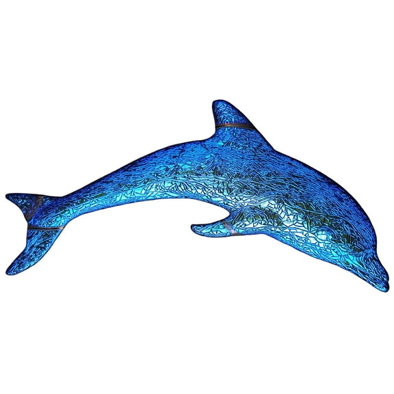 Artistry in Mosaics Metallic Mini Dolphin Fusion Series Ceramic Swimming Pool Mosaic 6", Sapphire