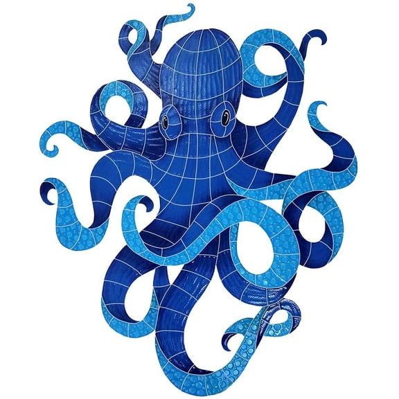 Artistry in Mosaics Octopus 36" x 29" Ceramic Swimming Pool Mosaic