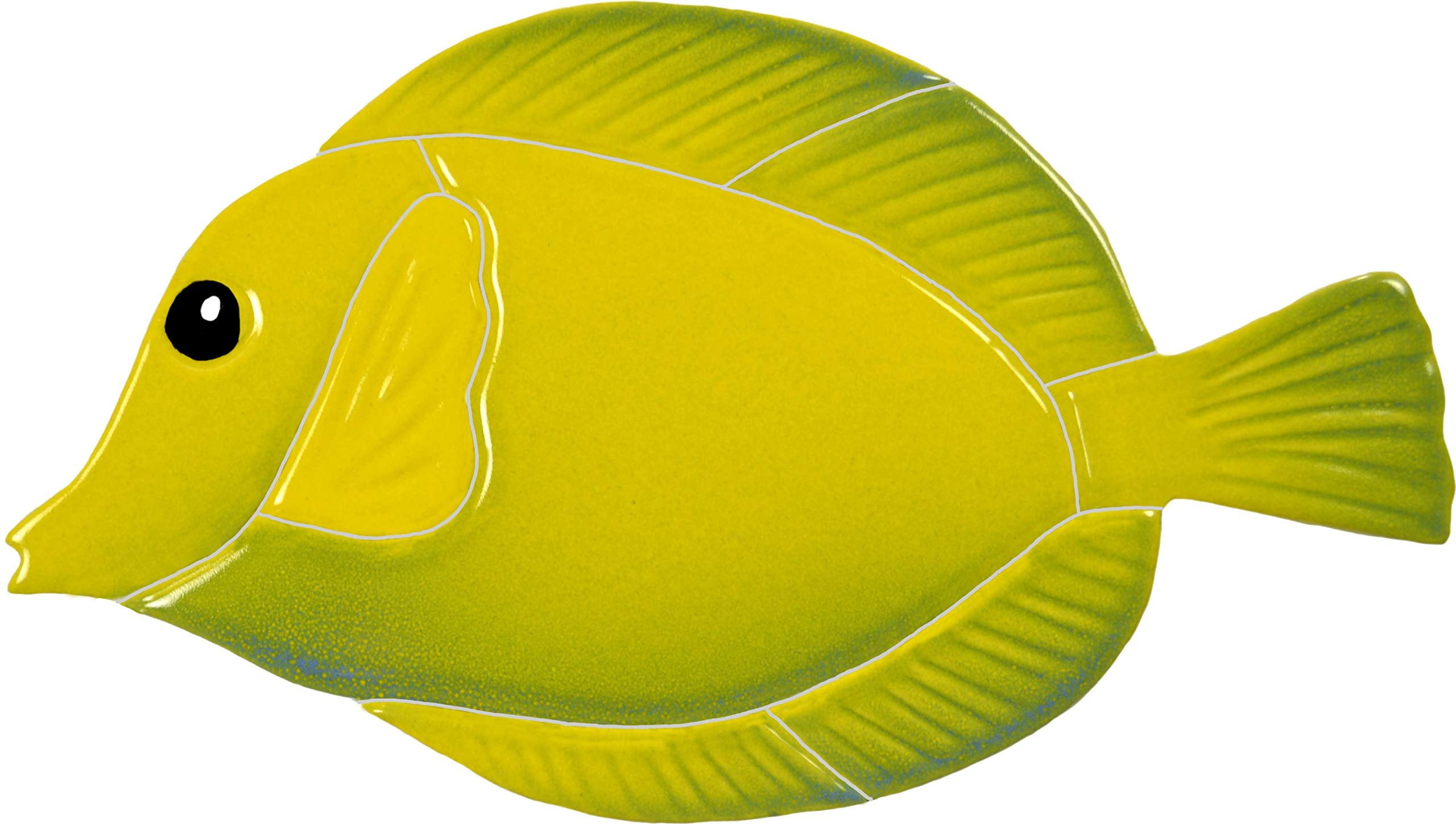 Artistry in Mosaics Tang Fish Ceramic Swimming Pool Mosaic 4" x 7", Yellow