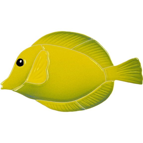 Artistry in Mosaics Tang Fish Ceramic Swimming Pool Mosaic 4" x 7", Yellow