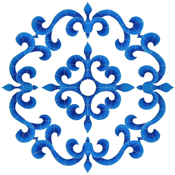 Artistry in Mosaics Tuscan Medallion Ceramic Swimming Pool Mosaic 42" x 42", Blue