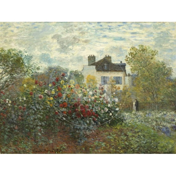 The Artists Garden in Argenteuil A Corner of the Garden with Dahlias, 1873, Botanical Unframed Premium Giclee Print Wall Art by Claude Monet Sold by Art.Com