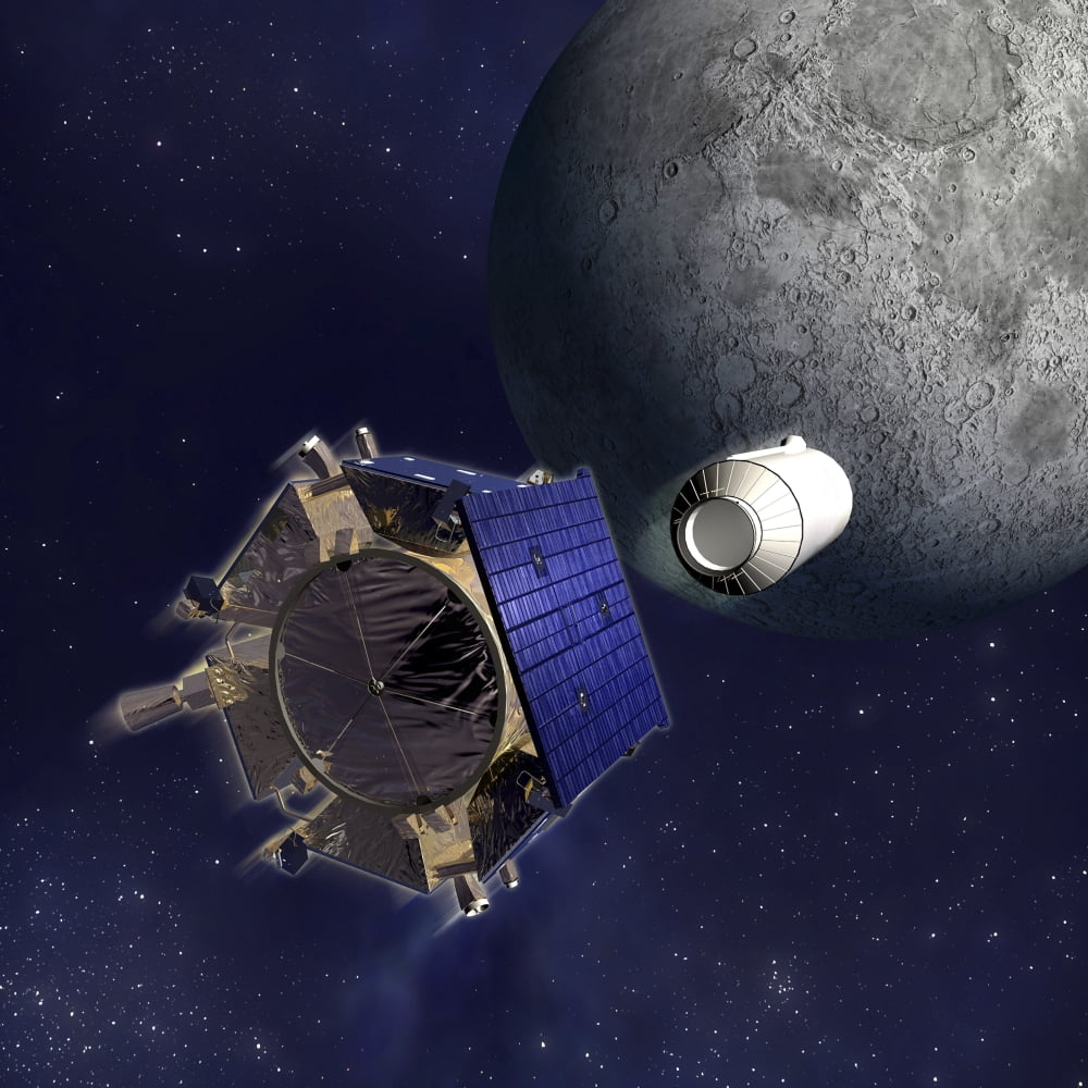 Artists Illustration of the Lunar Crater Observation and Sensing Satellite Canvas Art - Stocktrek Images (28 x 28)