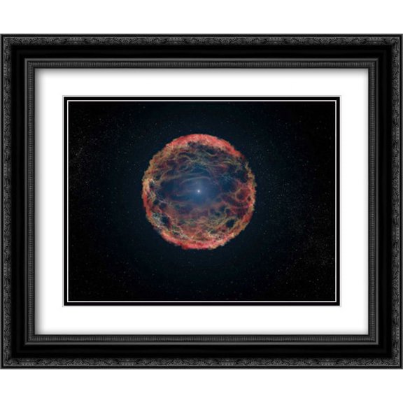 Artists Impression of Supernova 1993J 2x Matted 24x20 Black Ornate Framed Art Print by NASA