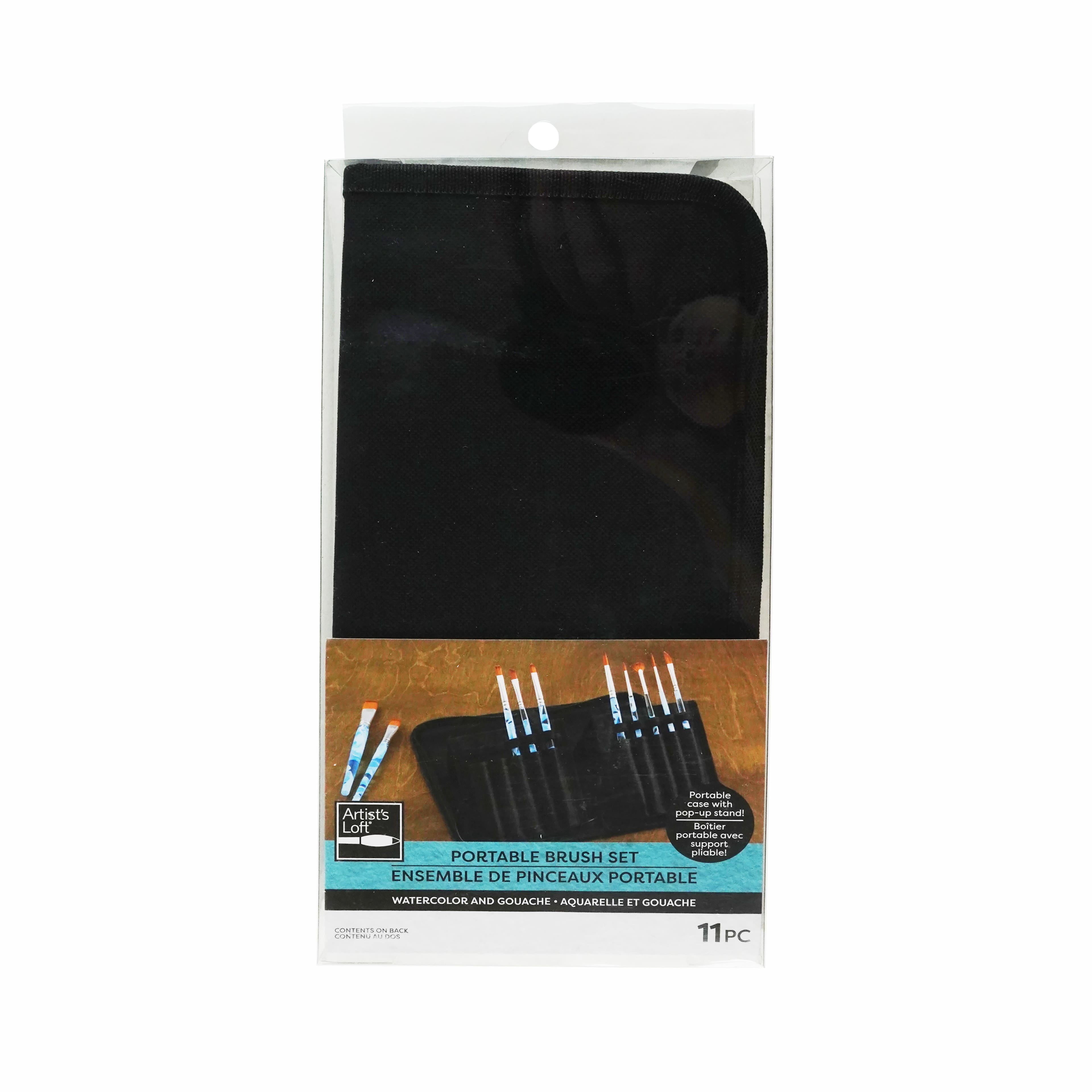 Artist's Loft Artists Loft Taklon Brush Set, Watercolor & Gouache, Blue/Silver, 11-Piece
