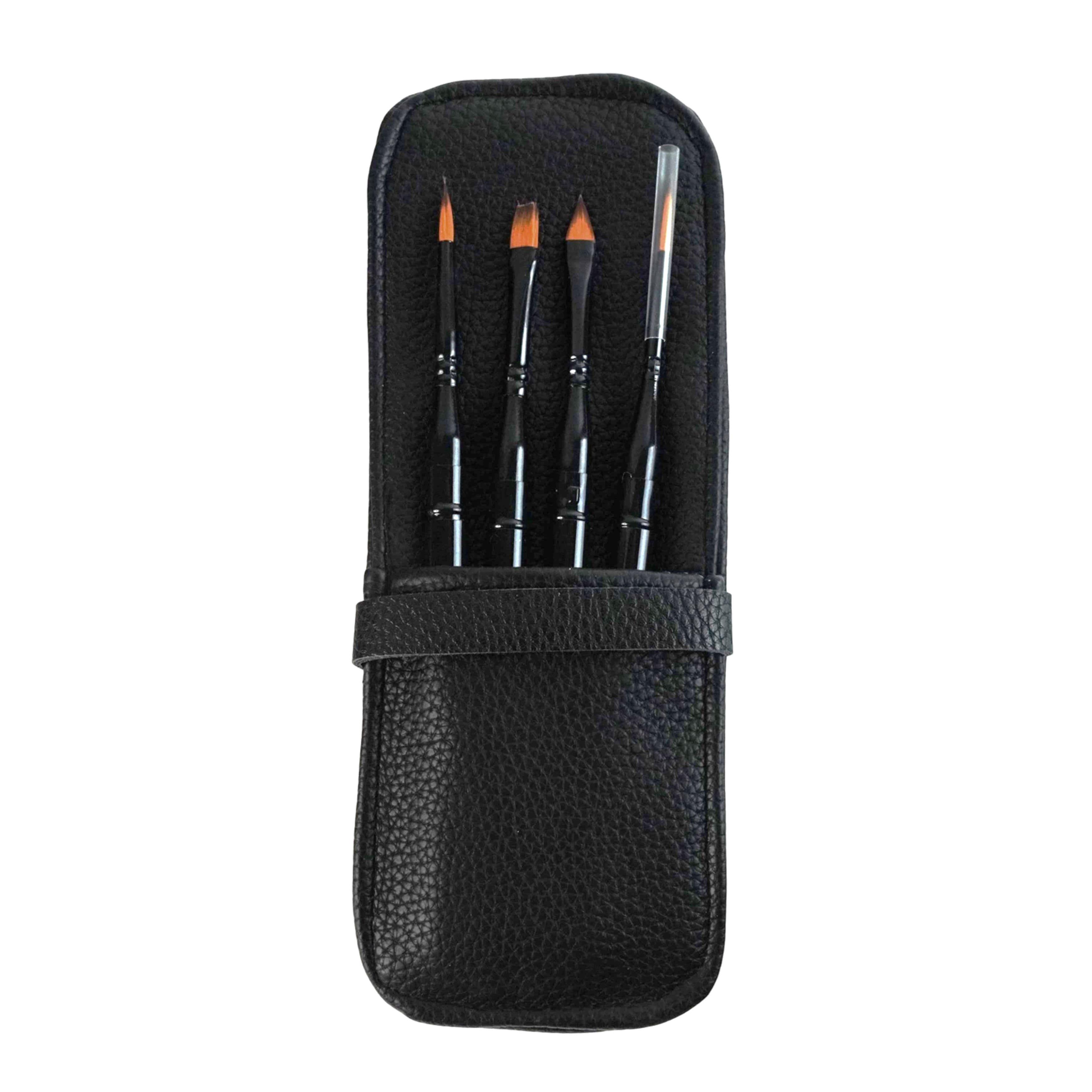 Artist's Loft Artists Loft Watercolor Brush Set, Travel Disassembling Taklon, Black, 5-Piece
