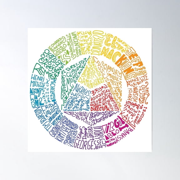 Artists Of The Color Wheel Poster Wall Art, Modern Wall Decor For Living Room Bedroom, 30x30 UNFRAMED